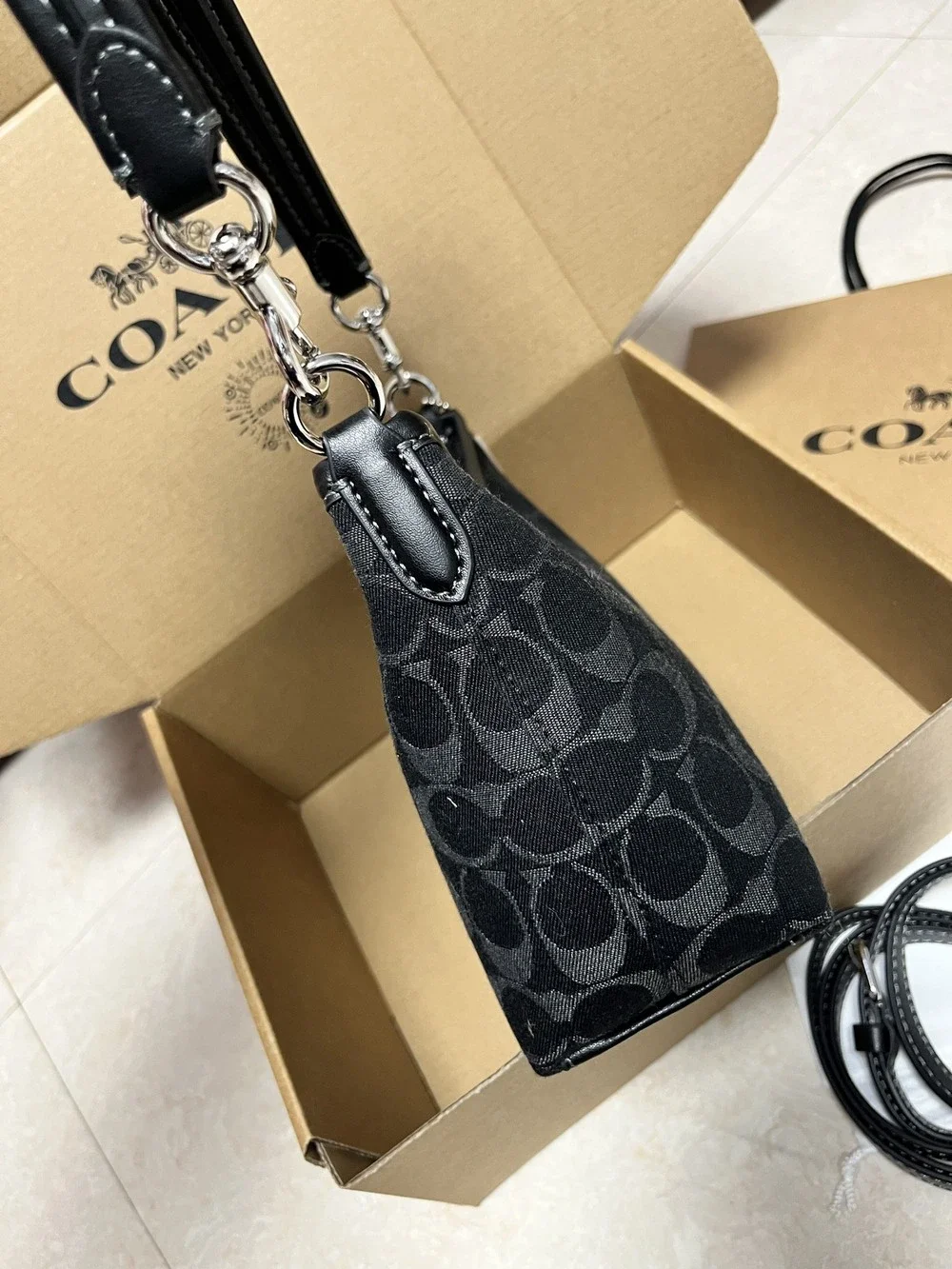 Coach black mini backpack